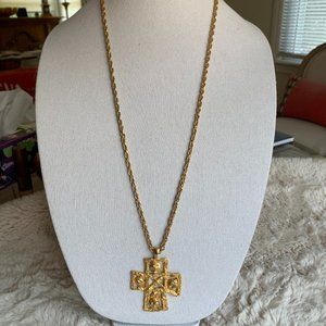 Susan Shaw 18" gold chain with Cross
